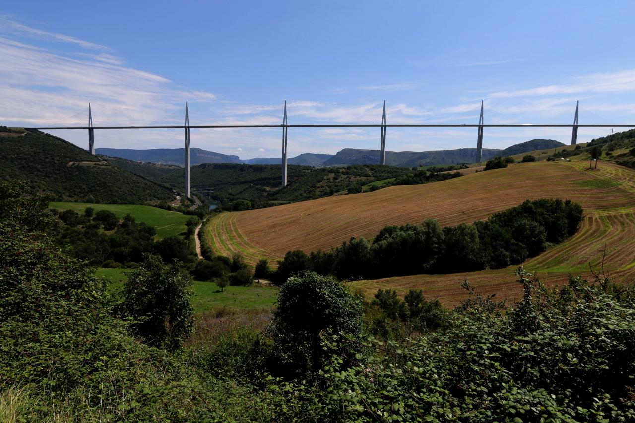 Le viaduc vu de la route vers Saint Affrique